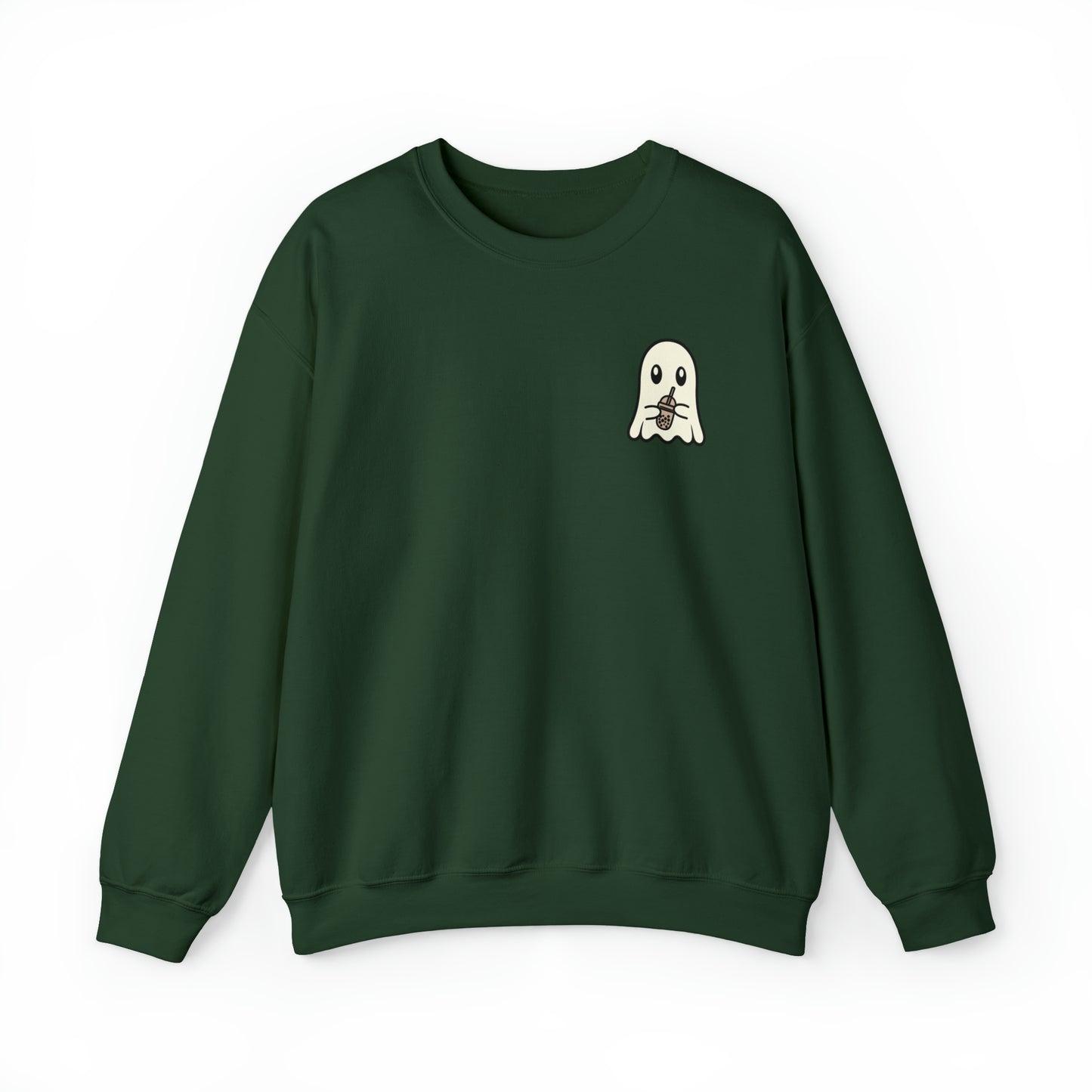 Ghost Drinking Coffee Crewneck