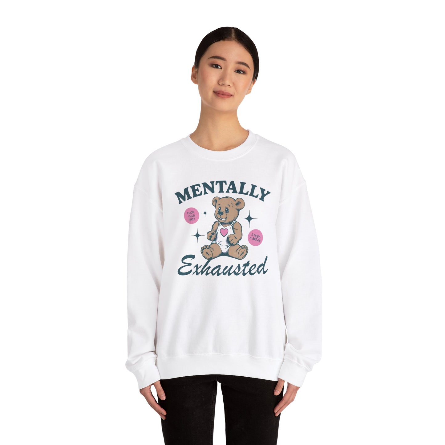 Mentally Exhausted Sweatshirt, Mental Health Shirt, Funny Mental Health Shirt, VSCO Crewneck